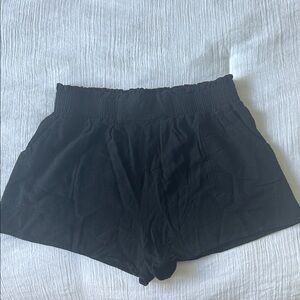 Elegant High Waist Black Women's Shorts